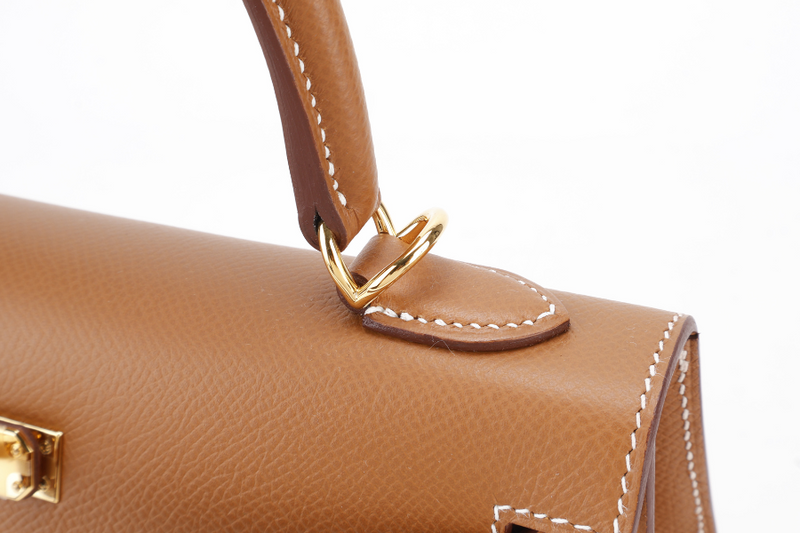 HERMES KELLY SELLIER 25 STAMP K (YEAR 2025) GOLD COLOR EPSOM LEATHER GOLD HARDWARE WITH STRAPS, LOCK&KEYS,DUST COVER AND BOX