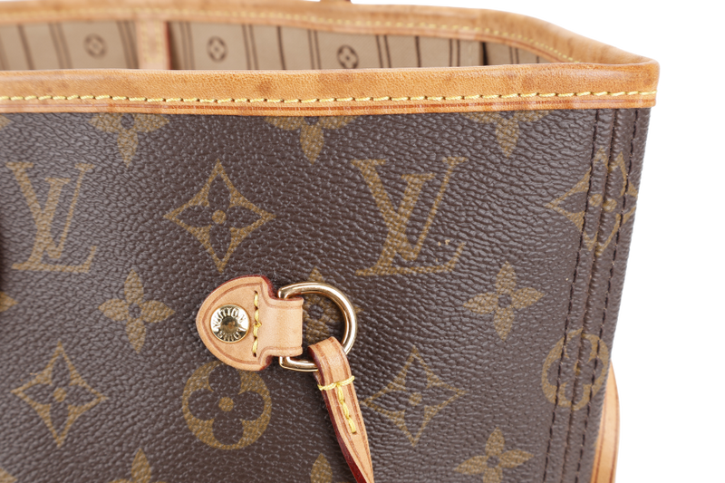 LOUIS VUITTON M46975 NEVERFULL MM MONOGRAM CANVAS GOLD HARDWARE WITH DUST COVER