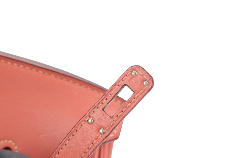 HERMES BIRKIN 25 ROSY PINK SWIFT LEATHER SILVER HARDWARE STAMP L (YEAR 2008) WITH LOCK, KEYS, NO DUST COVER