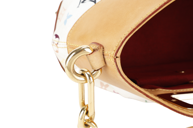 LOUIS VUITTON JUDY MM BAG WHITE MULTICOLOR MONOGRAM CANVAS GOLD HARDWARE WITH DUST COVER