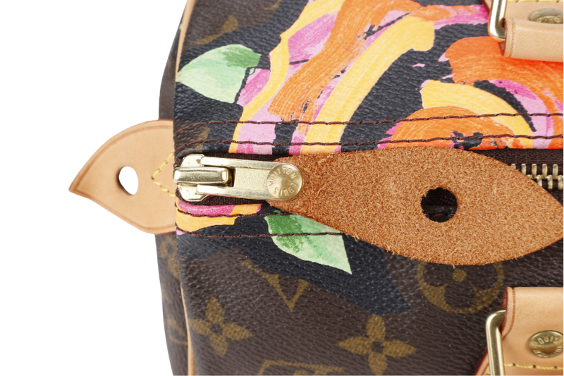 LOUIS VUITTON SPEEDY 30 STEPHEN SPROUSE GOLD HARDWARE WITH KEYS & LOCK AND DUST COVER