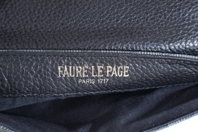 FAURE LE PAGE POCHETTE CALIBRE 22 BLACK-GREY COATED CANVAS SILVER HARDWARE NO DUST COVER