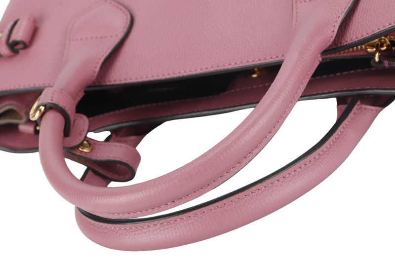 burberry banner tote medium mauve pink leather gold hardware with leather straps and dust cover