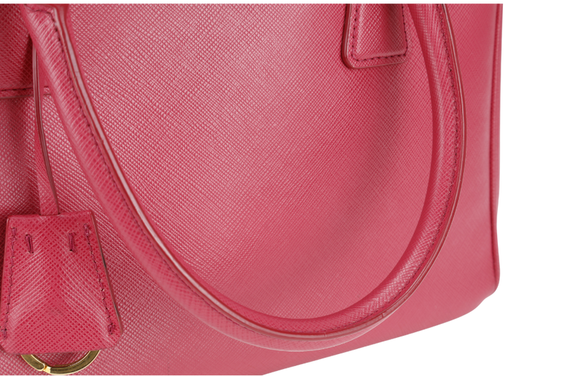 PRADA SAFFIANO LUX TOTE PINK BAG WITH STRAPS GOLD HARDWARE AND DUST COVER NO CARD