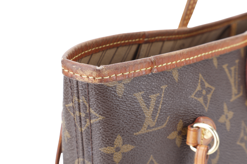 LOUIS VUITTON M46975 NEVERFULL MM MONOGRAM CANVAS GOLD HARDWARE WITH DUST COVER