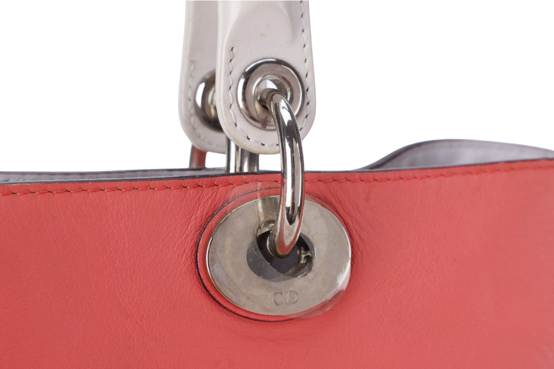 CHRISTIAN DIOR DIORSSIMO TRI COLOR LAMBSKIN BAG SILVER HARDWARE (09-MA-1112) WITH POUCH, STRAPS AND DUST COVER