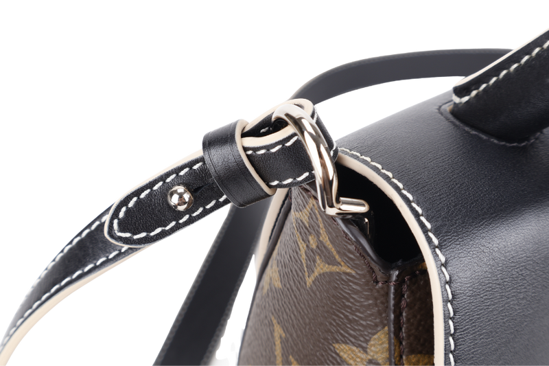LOUIS VUITTON M44115 CHAIN IT BLACK CALFSKIN x MONOGRAM SILVER HARDAWARE, GOLD HARDWARE WITH STRAPS AND DUST COVER