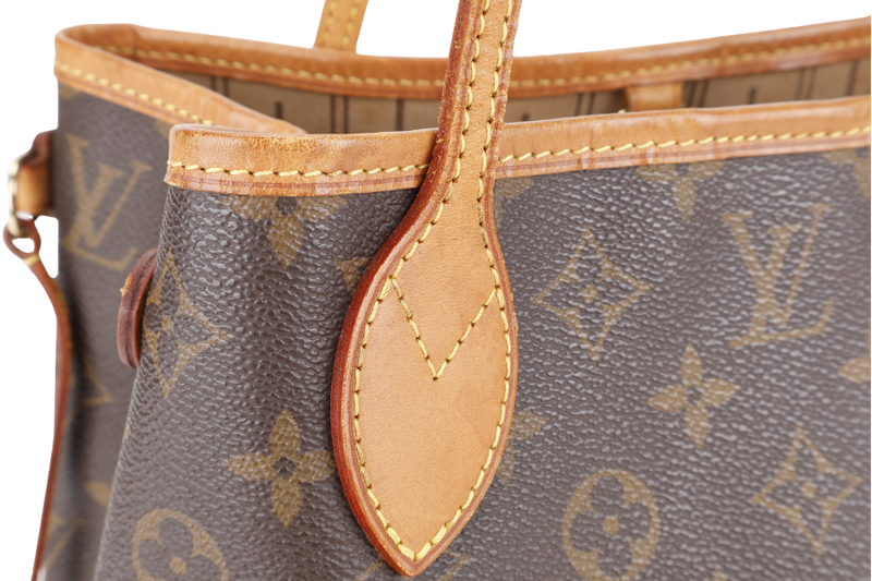 LOUIS VUITTON M40155 NEVERFULL PM MONOGRAM CANVAS GOLD HARDWARE WITH DUST COVER