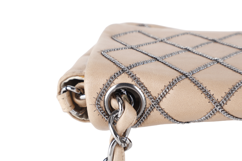 CHANEL CLASSIC FLAP CHAIN QUILTED (955xxxx) SMALL BROWN CALF LEATHER SILVER HARDWARE WITH DUST COVER