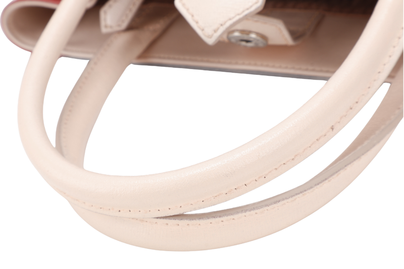 FENDI 8BH253-V0D 2 JOURS (148-2566) PINK & SILVER SAFFIANO LEATHER SILVER HARDWARE WITH DUST COVER