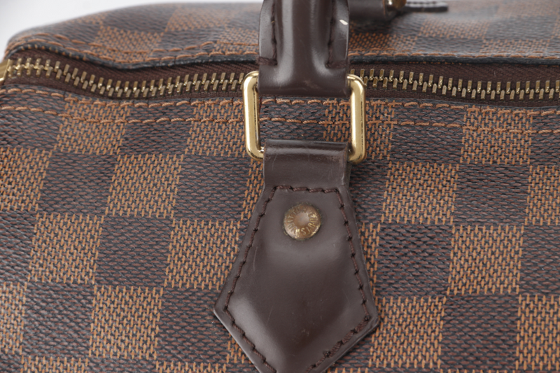 LOUIS VUITTON SPEEDY 30 (N41364) DAMIER EBENE CANVAS GOLD HARDWARE WITH KEYS&LOCK AND DUST COVER