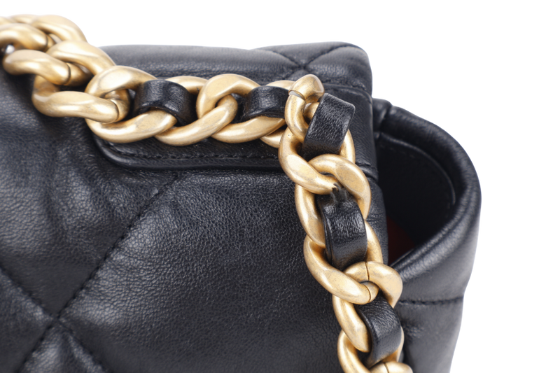 CHANEL 19 (PUTHL4TJ) LAMBSKIN GOLD TONE SILVER & RUTHENIUM GOLD HARDWARE WITH DUST COVER