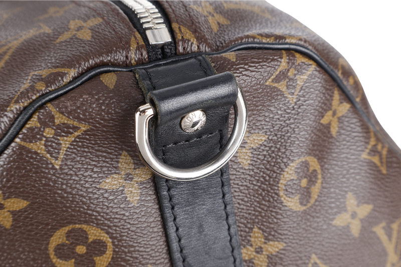 LOUIS VUITTON M56711 KEEPALL BANDOULIERE 55 MONOGRAM CANVAS SILVER HARDWARE (INITIALS NAME _ E.C.A) WITH STRAPS