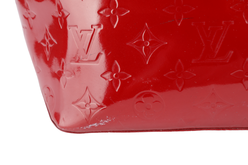 LOUIS VUITTON MONOGRAM VERNIS M93587 RED BELLEVUE GM WITH DUST COVER