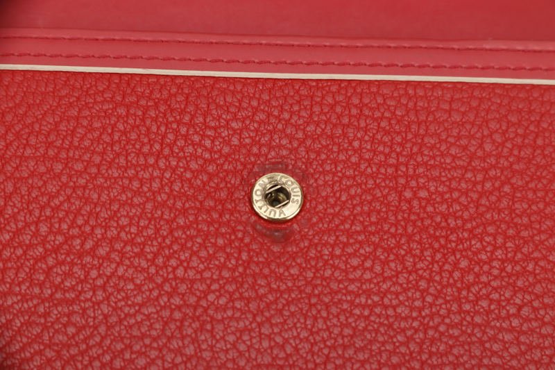 LOUIS VUITTON SARAH WALLET RED CALF LEATHER GOLD HARDWARE