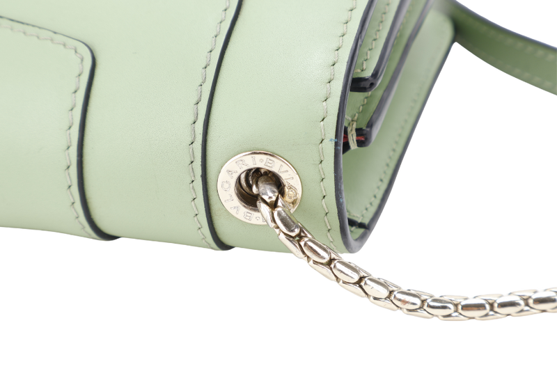 BVLGARI CALFSKIN SERPENTI FOREVER CROSSBODY BAG GREEN GOLD HARDWARE WITH MIRROR