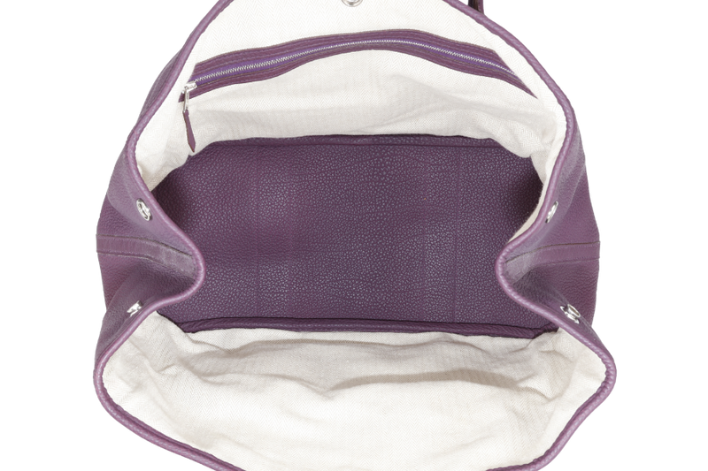 HERMES GARDEN PARTY 36 STAMP O (YEAR 2011) PRUNE COLOUR NEGONDA LEATHER SILVER HARDWARE WITH DUST COVER