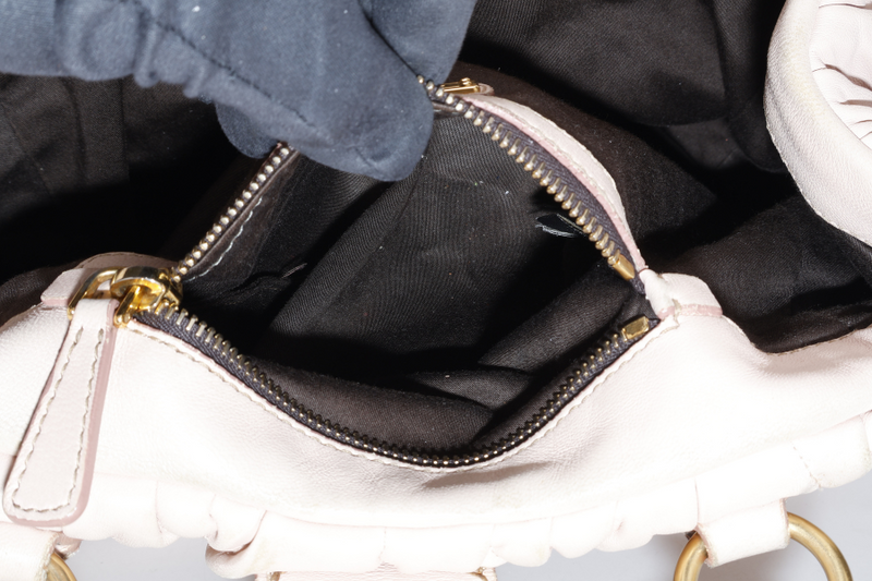 MIU MIU MATELASSE BAG PINK CALF LEATHER GOLD HARDWARE NO DUST COVER