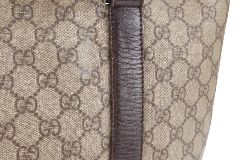 GUCCI TOTE BAG BROWN CANVAS SILVER HARDWARE NO DUST COVER
