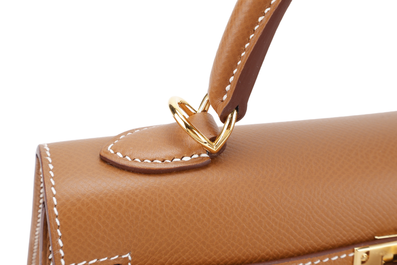 HERMES KELLY SELLIER 25 STAMP K (YEAR 2025) GOLD COLOR EPSOM LEATHER GOLD HARDWARE WITH STRAPS, LOCK&KEYS,DUST COVER AND BOX