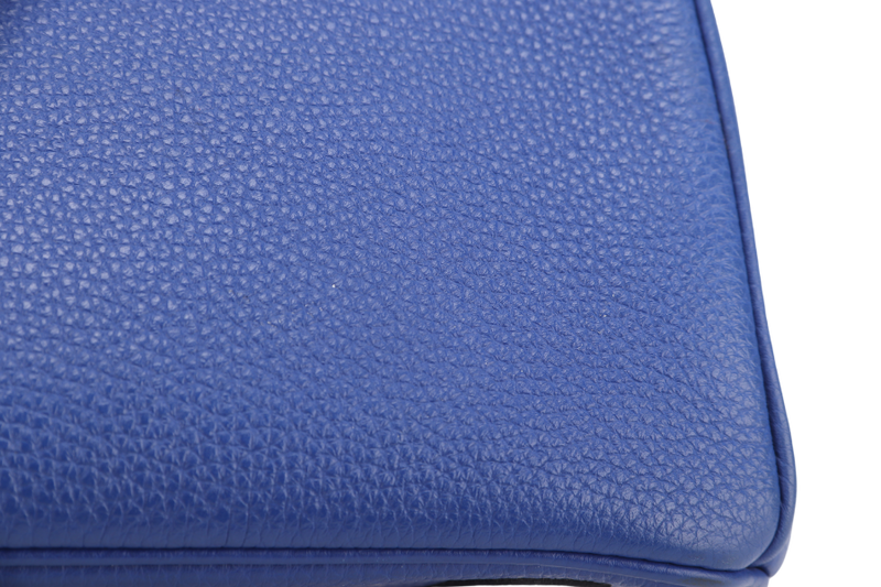 HERMES BIRKIN 25 BLUE ELECTRIC TOGO SILVER HARDWARE STAMP O (YEAR 2011) WITH KEYS, LOCK, DUST COVER AND RAINCOAT