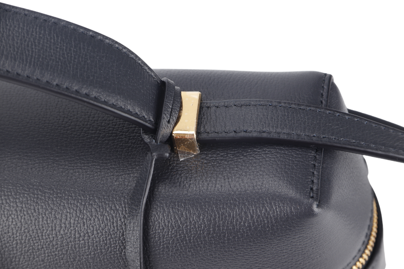 LORO PIANA L27 NAVY BLUE GRAINED CALFSKIN GOLD HARDWARE WITH DUST COVER, LOCK AND BOX