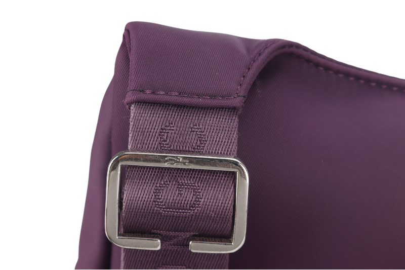 LONGCHAMP MESSENGER PURPLE NYLON SILVER HARDWARE