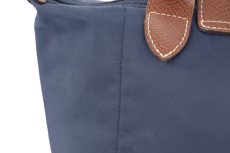LONGCHAMP LE PLIAGE SMALL NAVY BLUE CANVAS GOLD HARDWARE NO DUST COVER