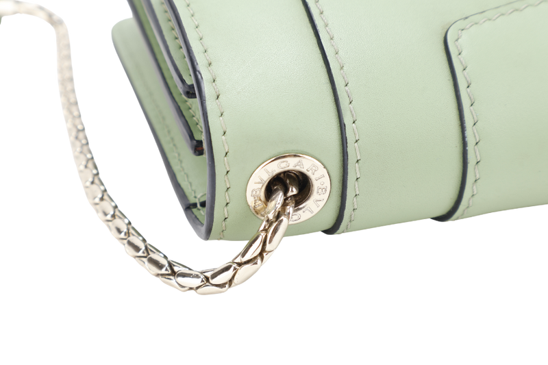 BVLGARI CALFSKIN SERPENTI FOREVER CROSSBODY BAG GREEN GOLD HARDWARE WITH MIRROR
