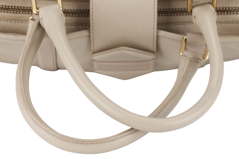 MARC JACOB TOTE BEIGE LARGE CALF LEATHER GOLD HARDWARE WITH DUST COVER