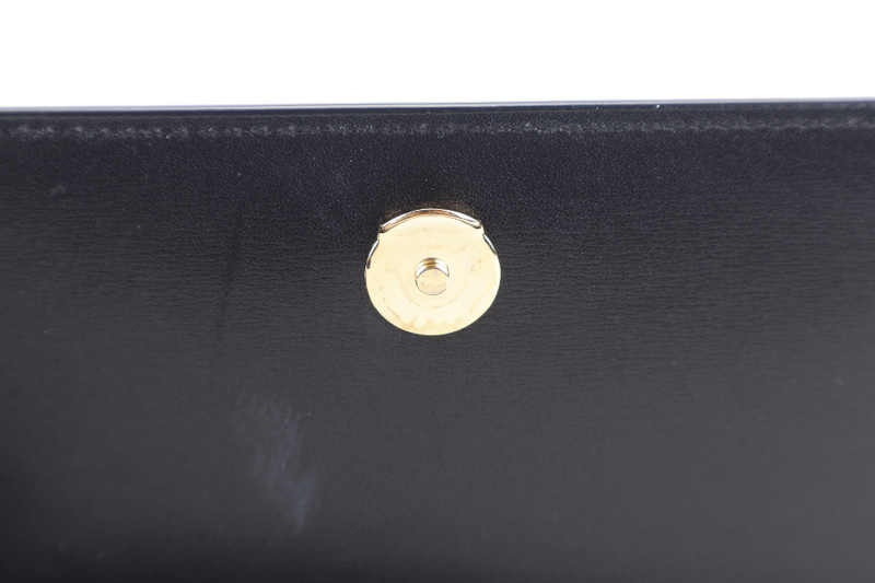 YVES SAINT LAURENT (YSL) WOC MINI PARIS BLACK CALF LEATHER WITH SLING, DUST COVER AND BOX