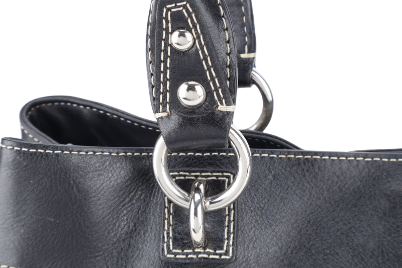 COACH BLACK PENELOPE CARRYALL SIGNATURE CANVAS AND LEATHER TOTE BAG SILVER HARDWARE NO DUST COVER