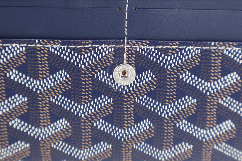 GOYARD POCHETTE VARENNE BLUE MARINE GOYARDINE WITH STRAPS NO DUST COVER