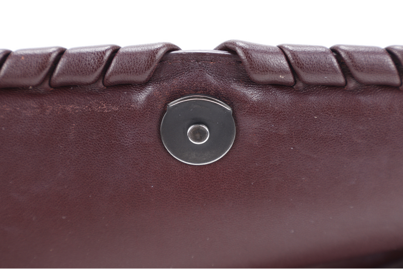 BOTTEGA VENETA NAPPA INTRECCIATO OLIMPIA SHOULDER BAG SMALL BROWN LEATHER GOLD HARDWARE NO DUST COVER