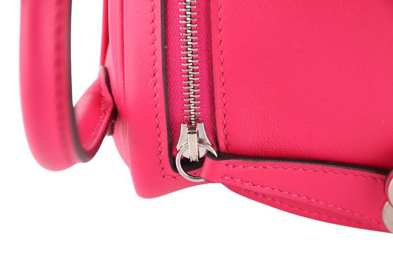 HERMES MINI LINDY ROSE MEXICO x ROUGE PIGMENT PALLADIUM HARDWARE SWIFT LEATHER STAMP Z (YEAR 2021) WITH RAINCOAT, DUST COVER AND BOX