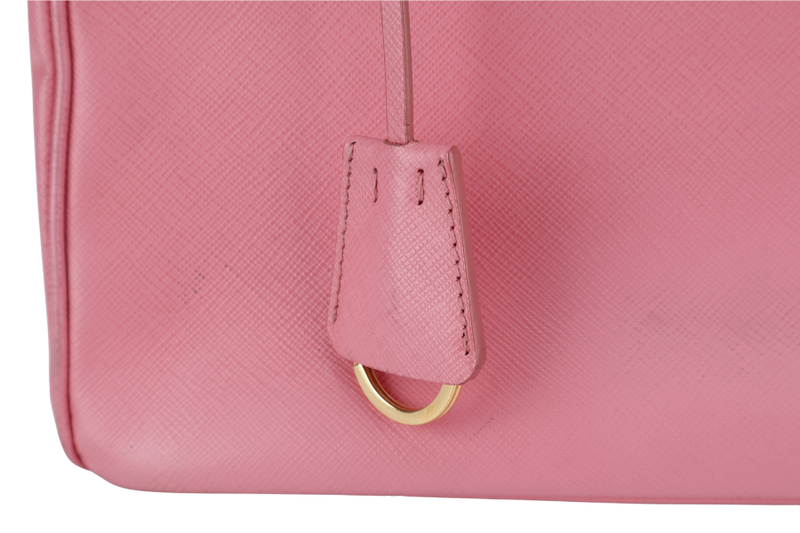 PRADA BN1801 SAFFIANO LUX SMALL PINK LEATHER GOLD HARDWARE WITH LONG STRAPS NO DUST COVER