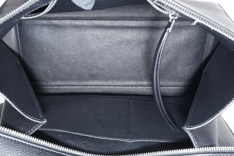 CELINE EDGE HANDBAG BLACK CALF LEATHER SILVER HARDWARE WITH DUST COVER