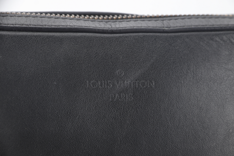 LOUIS VUITTON INFINI DISTRICT (N23355) BLACK DAMIER SILVER HARDWARE CROSSBODY WITH DUST COVER