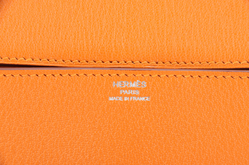 HERMES CINHETIC APRICOT COLOR CHEVRE LEATHER SILVER HARDWARE STAMP C (YEAR 2018) WITH DUST COVER