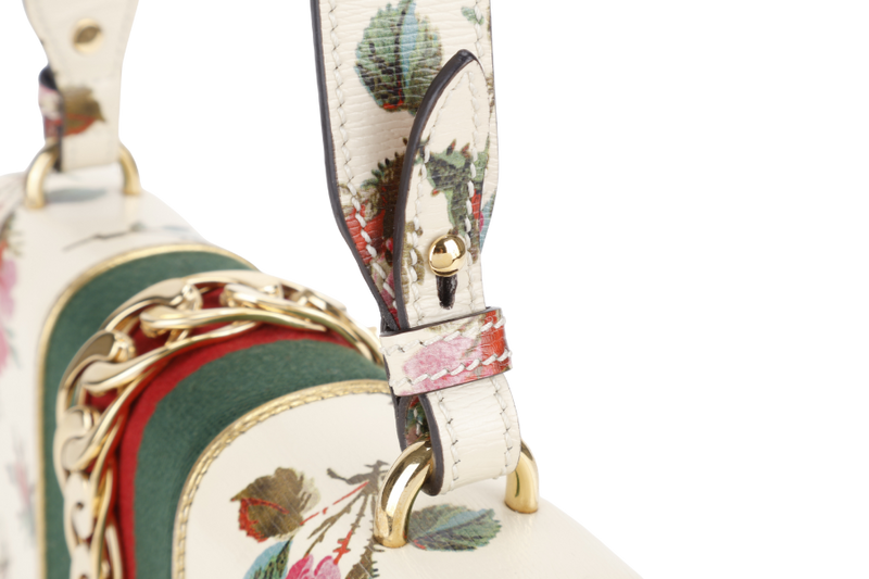 GUCCI SYLVIE FLORAL MEDIUM LEATHER GOLD HARDWARE NO DUST COVER