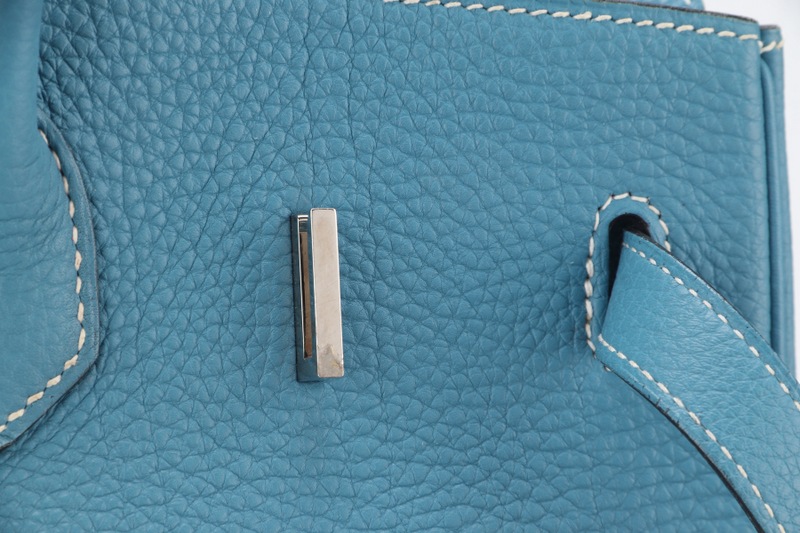 HERMES BIRKIN 35 BLUE JEANS TOGO SILVER HARDWARE STAMP N (YEAR 2010) WITH DUST COVER, PADLOCK AND KEYS