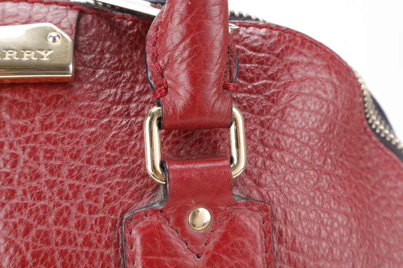 BURBERRY ORCHARD BAG MEDIUM MAROON LEATHER GOLD HARDWARE WITH LONG STRAPS NO DUST COVER
