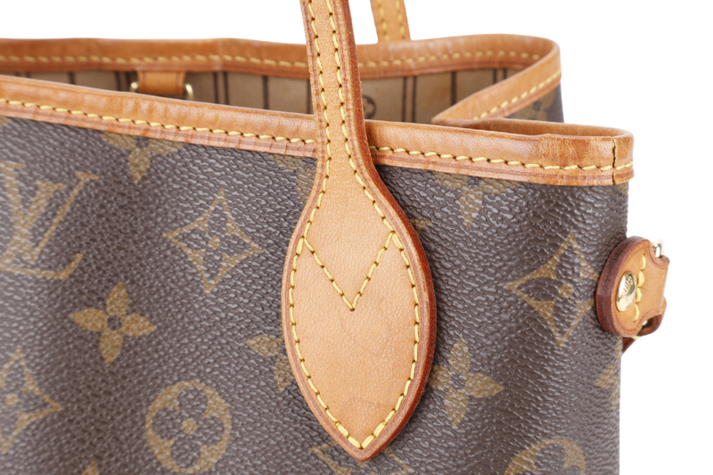 LOUIS VUITTON M40155 NEVERFULL PM MONOGRAM CANVAS GOLD HARDWARE WITH DUST COVER