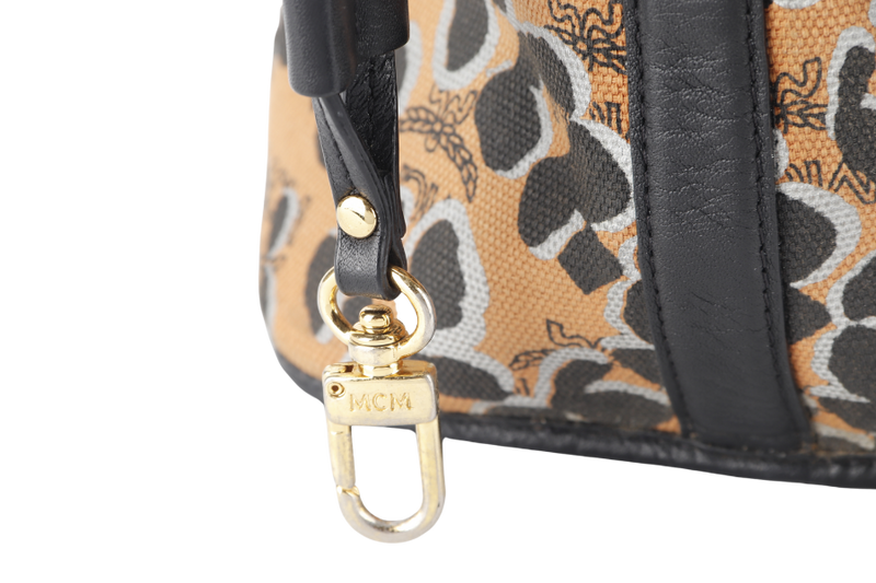 MCM VISETOS REVERSIBLE TOTE BAG MEDIUM LEOPARD LEATHER GOLD HARDWARE NO DUST COVER