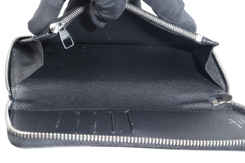 LOUIS VUITTON PORTEFEUILLE VASCO LONG WALLET (N61653) BLACK DAMIER GRAPHITE SILVER HARDWARE WITH DUST COVER AND BOX