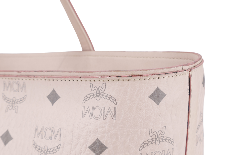 MCM PINK VISETOS LEATHER TOTE BAG GOLD HARDWARE WITH CARD