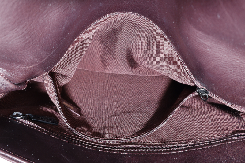 CHANEL VINTAGE DARK BROWN LEATHER HOBO BAG (577xxxx} NO CARD NO DUST COVER