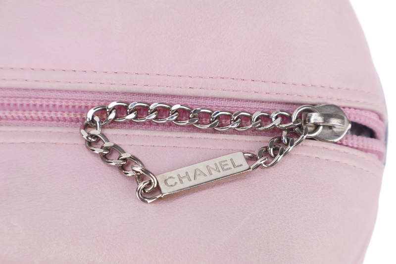 CHANEL CAMBON LINE (9139xxxx) LARGE PINK CALFSKIN LEATHER SILVER HARDWARE WITH DUST COVER