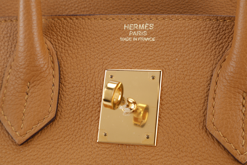 HERMES BIRKIN 30 STAMP T (YEAR 2015) TOFFEE EVER COLOR LEATHER GOLD HARDWARE WITH DUST COVER