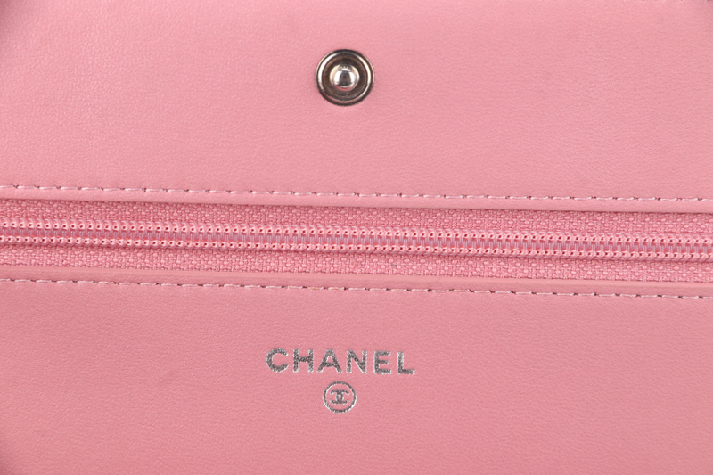 CHANEL PINK LAMBSKIN WOC SILVER HARDWARE (2160xxxx) WITH CARD ONLY
